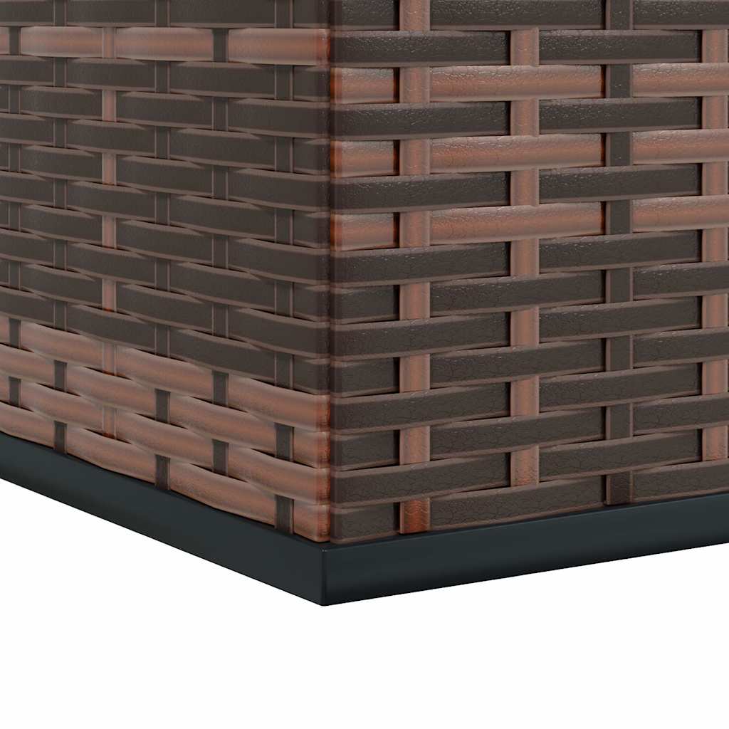 Contenitore da Giardino in Rattan PE 194x100x103 cm Marrone