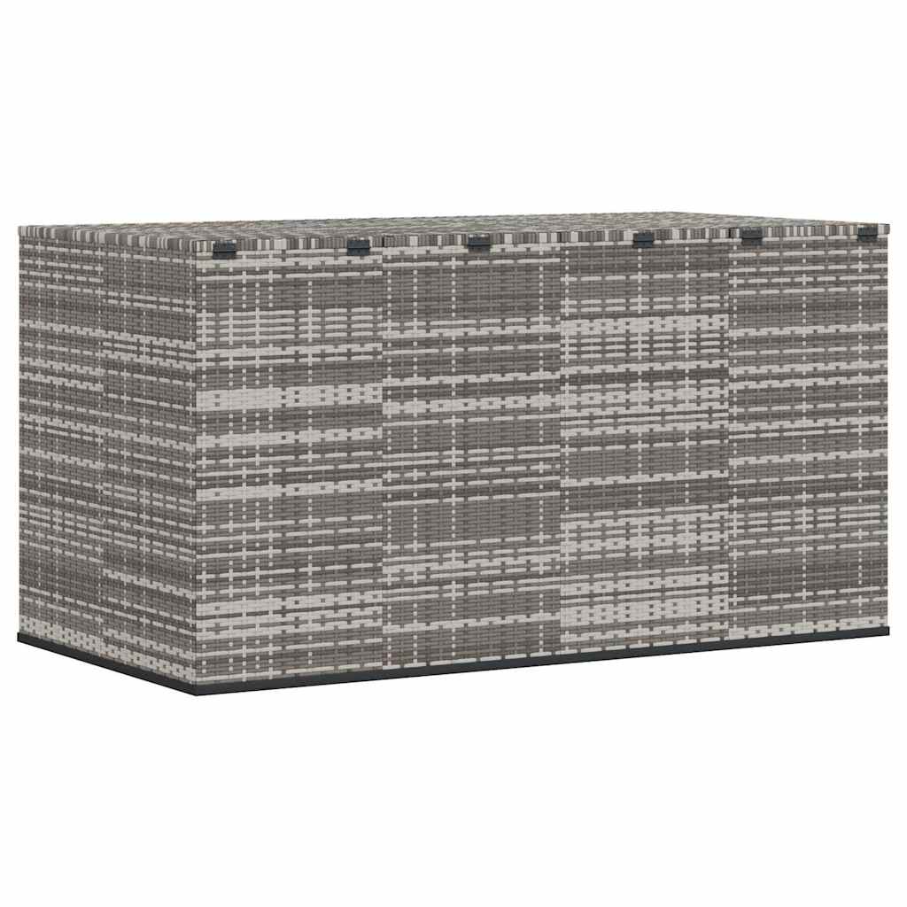 Contenitore da Giardino in Rattan PE 194x100x103 cm Grigio