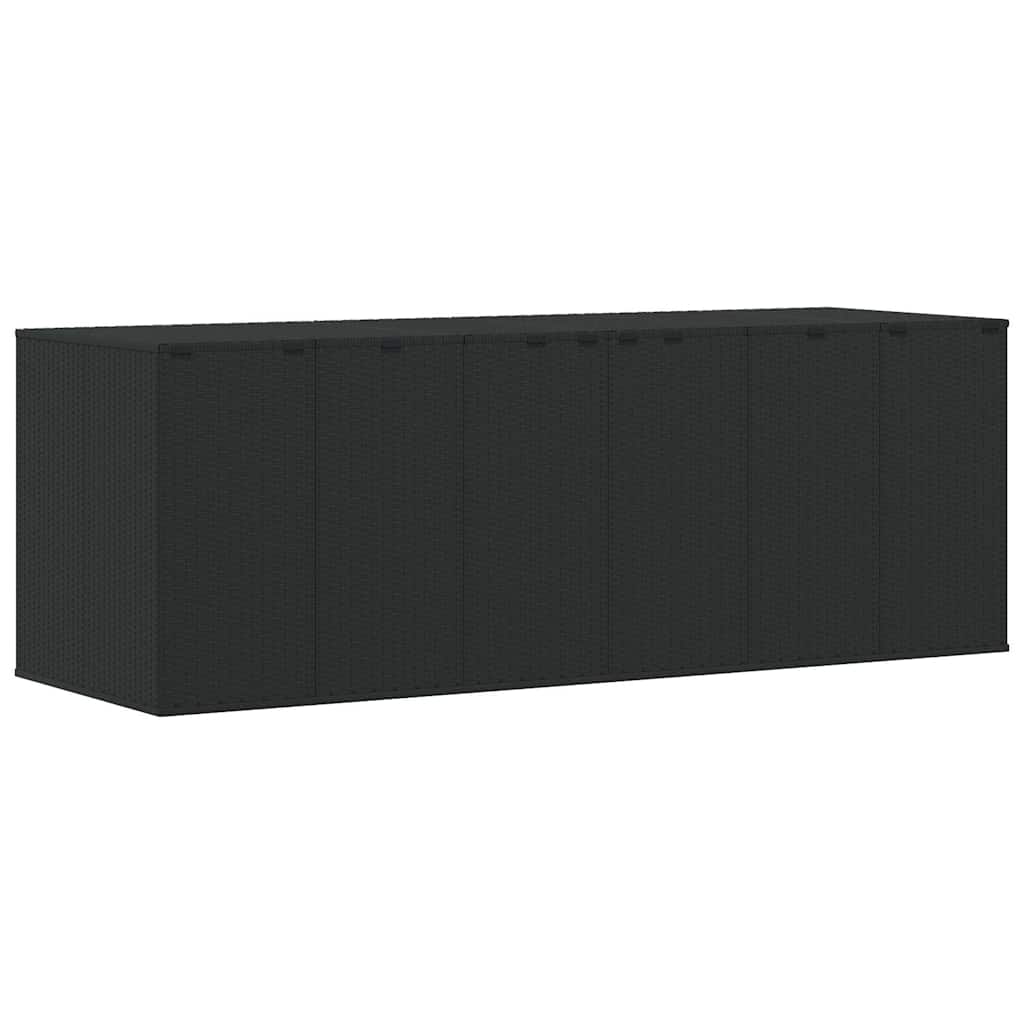 Contenitore da Giardino in Rattan PE 291x100,5x104 cm Nero