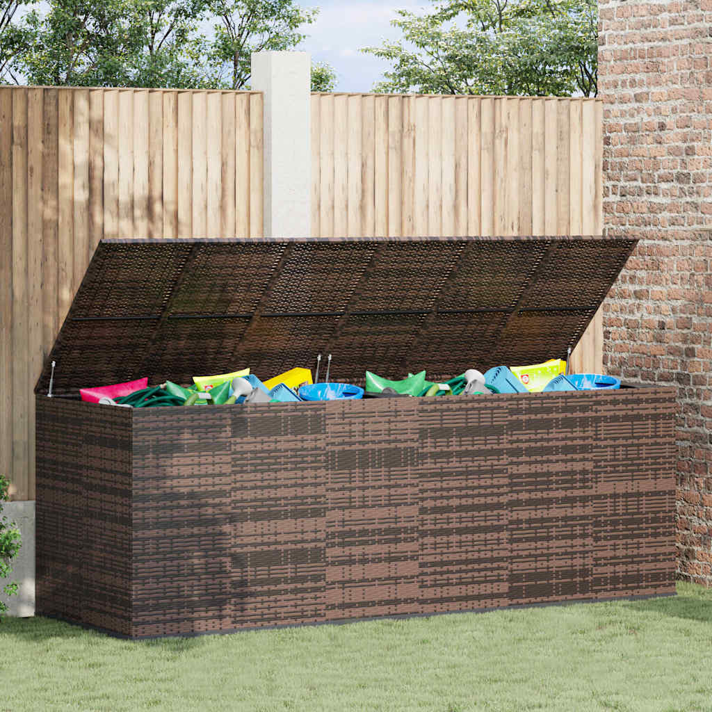 Contenitore da Giardino in Rattan PE 291x100,5x104 cm Nero
