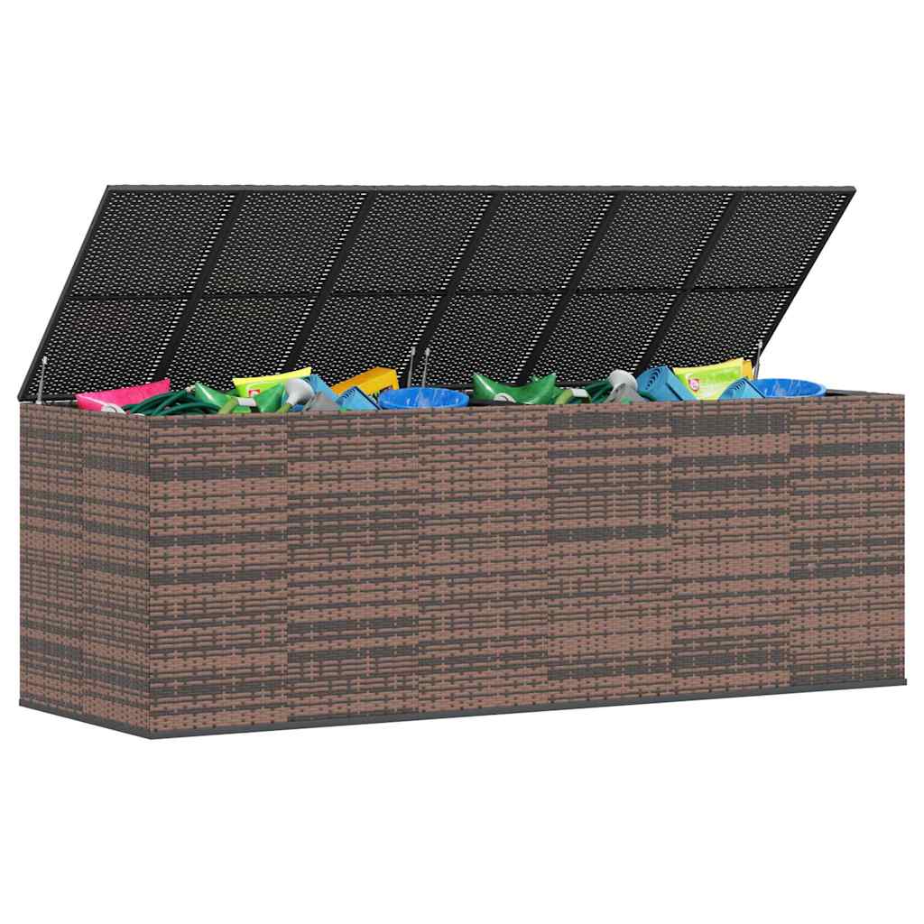 Contenitore da Giardino in Rattan PE 291x100,5x104 cm Nero