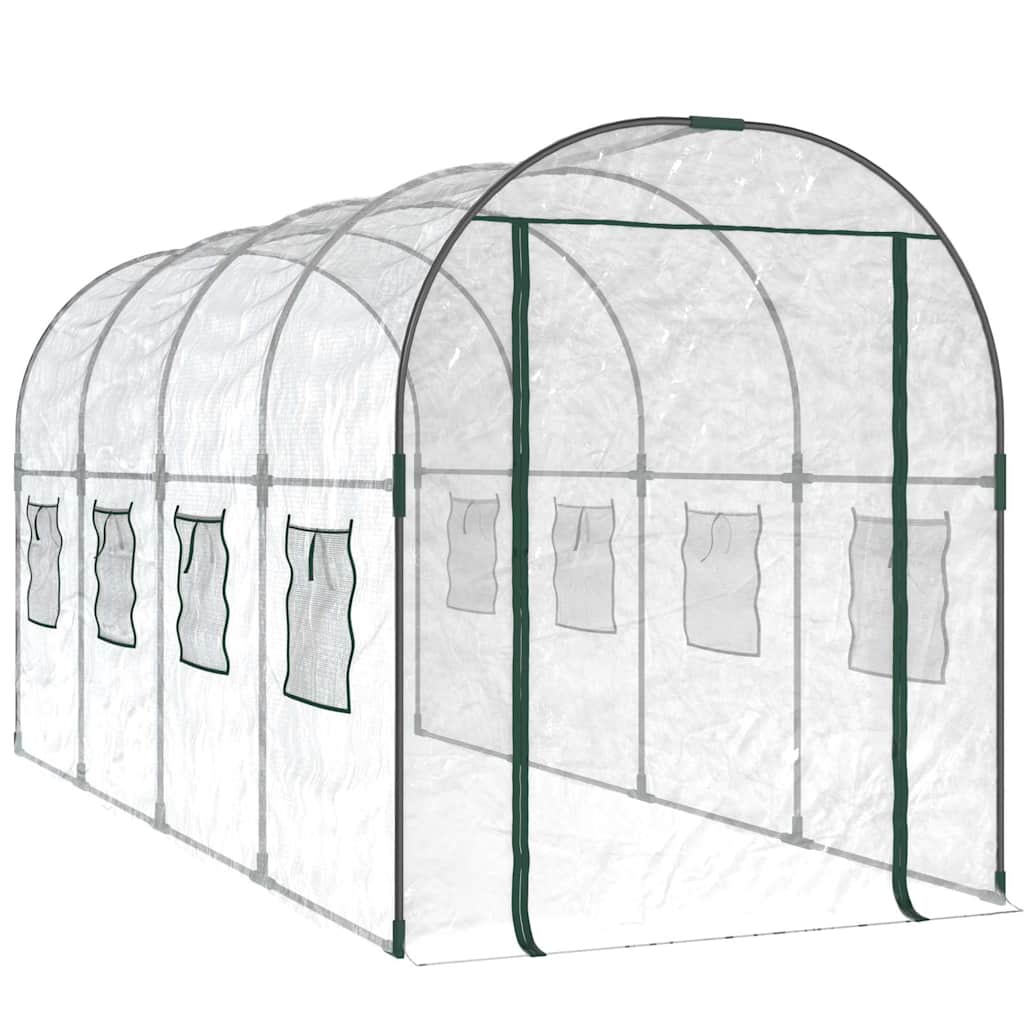 Serra Trasparente 160x400x190 cm PVC Acciaio Verniciato Polvere