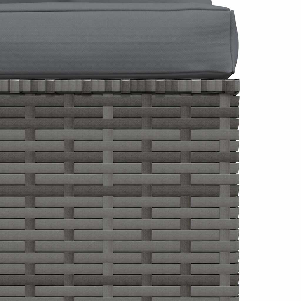 Divano a 4 Posti con Cuscini in Polyrattan Grigio