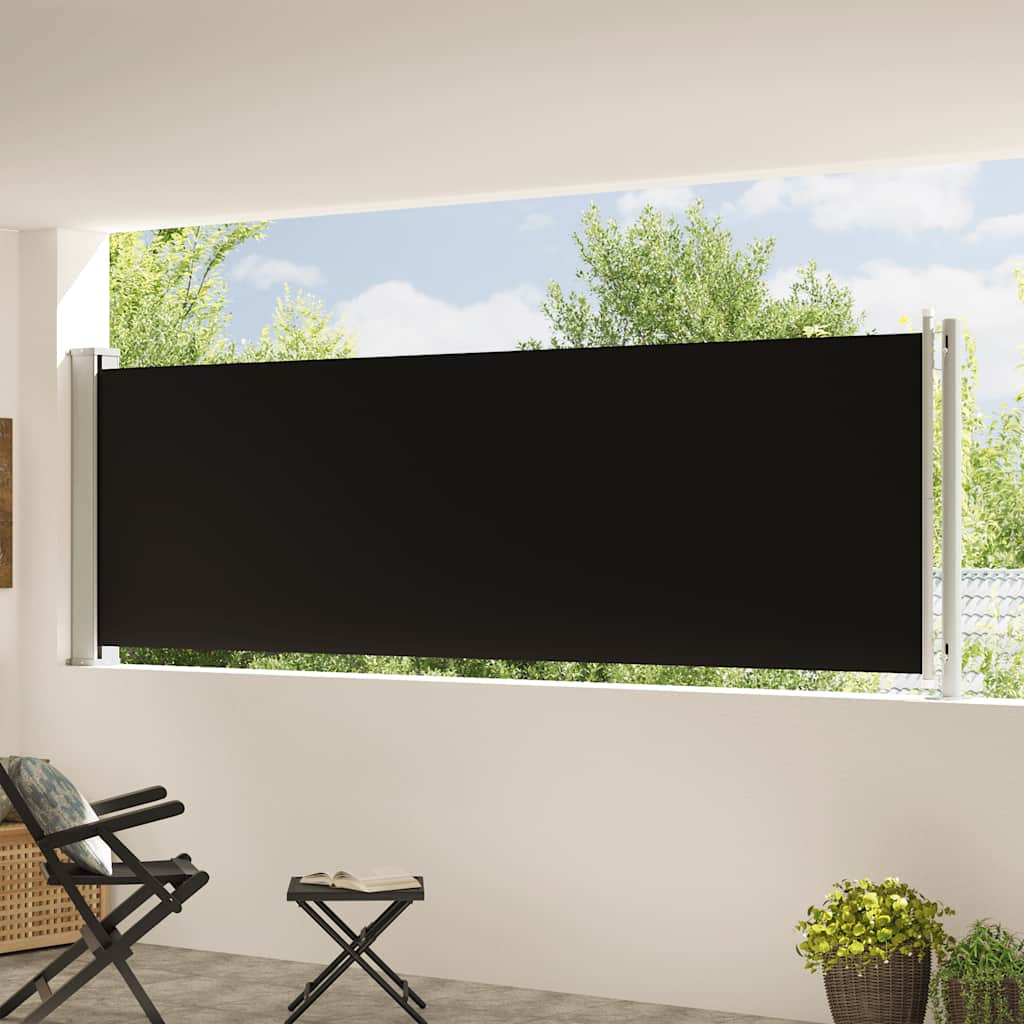 Tenda Laterale Retrattile per Patio 117x614 cm Nera