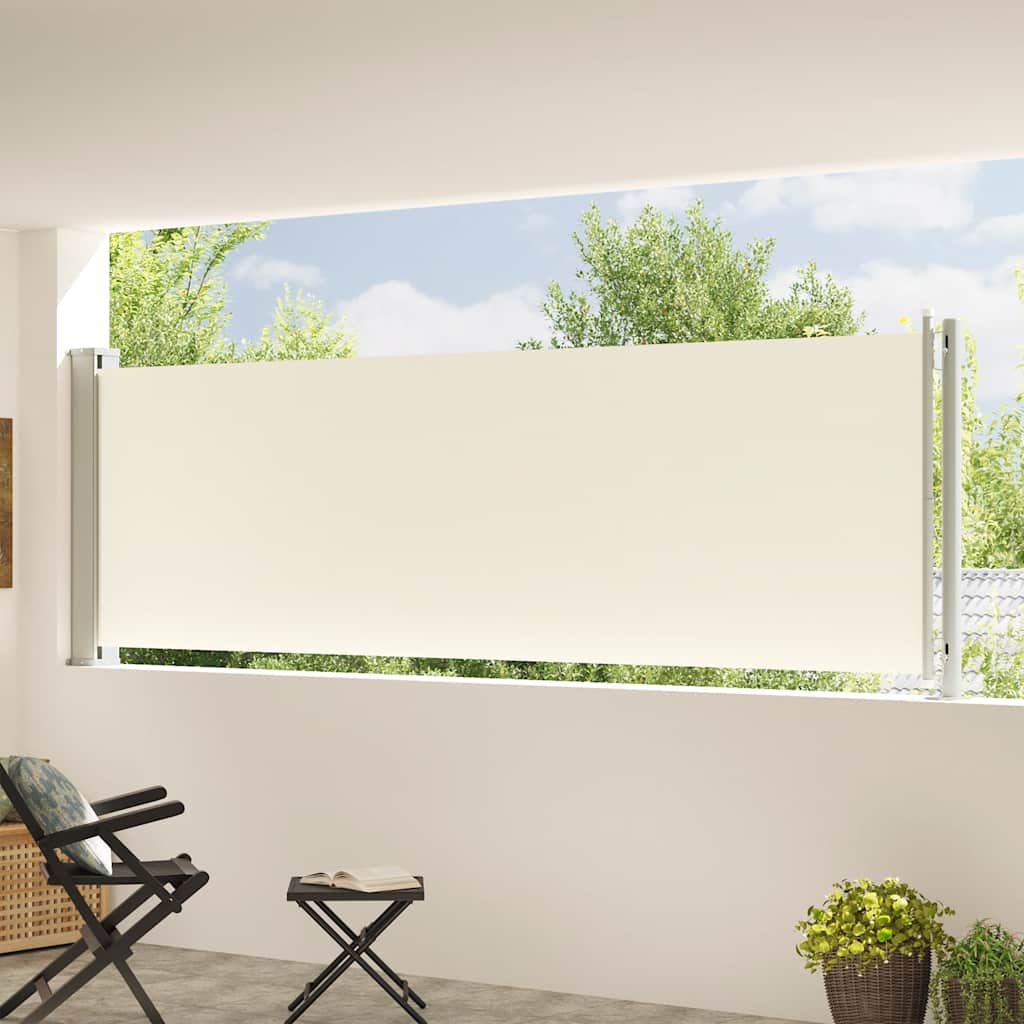Tenda Laterale Retrattile per Patio 117x614 cm Crema