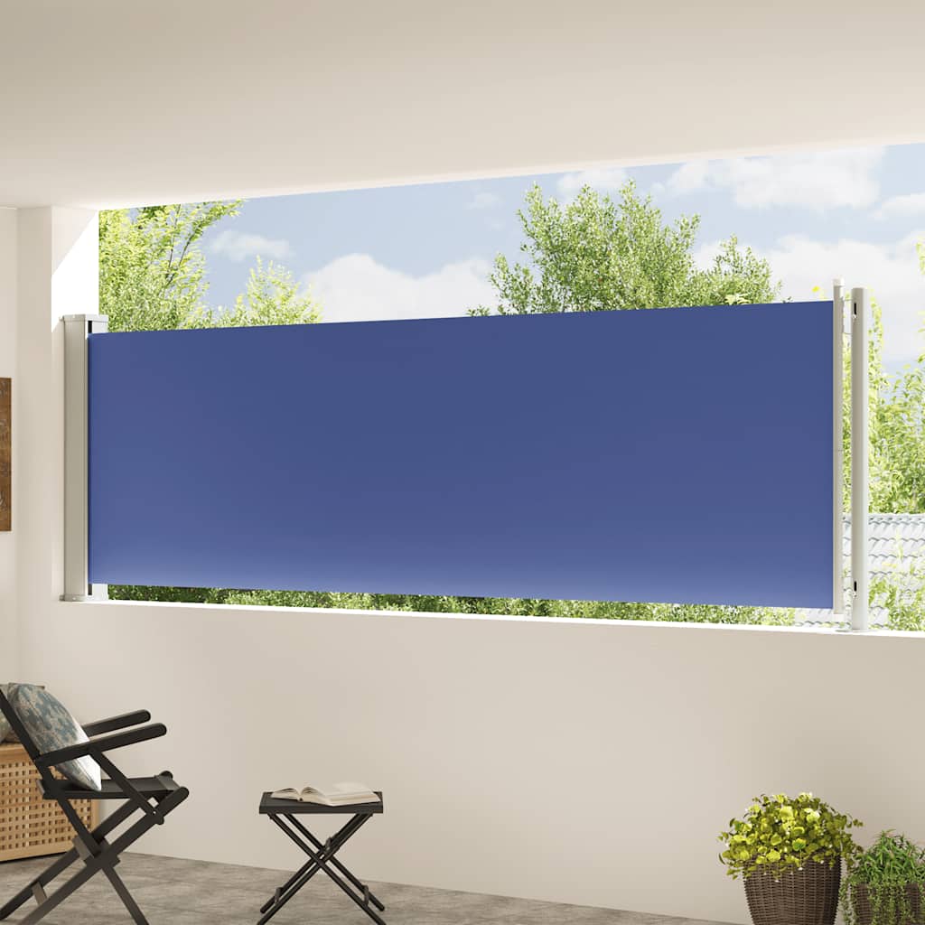 Tenda Laterale Retrattile per Patio 117x614 cm Blu