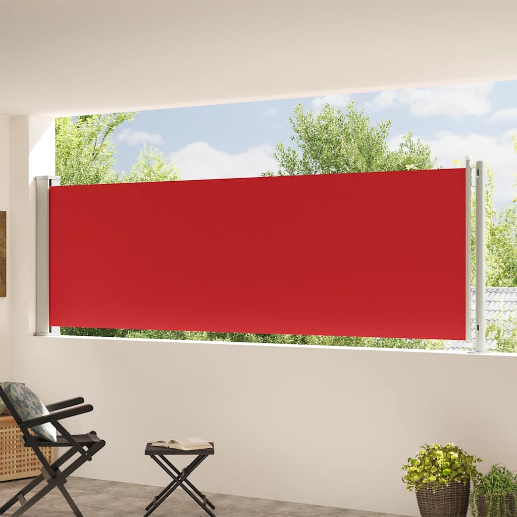 Tenda Laterale Retrattile per Patio 117x614 cm Rossa