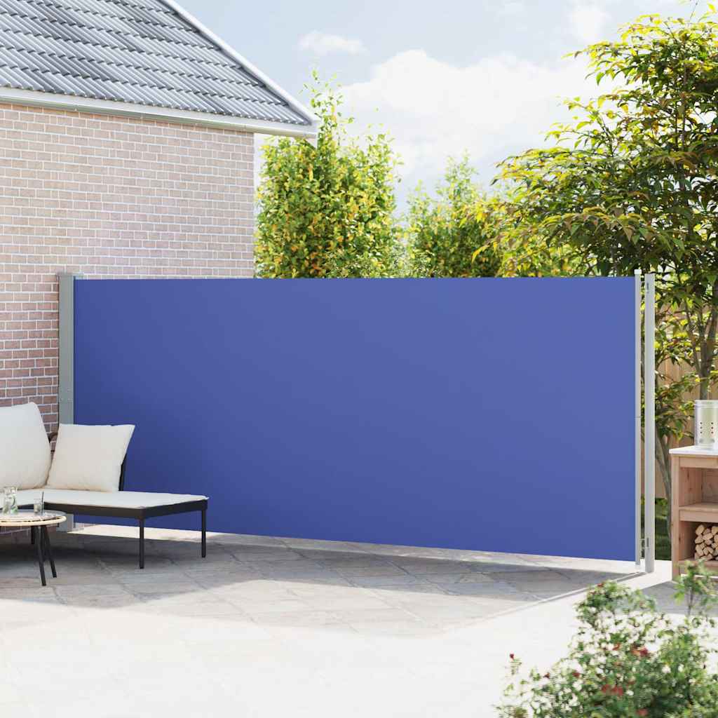 Tenda da Sole Laterale Retrattile per Patio 180x600 cm Blu