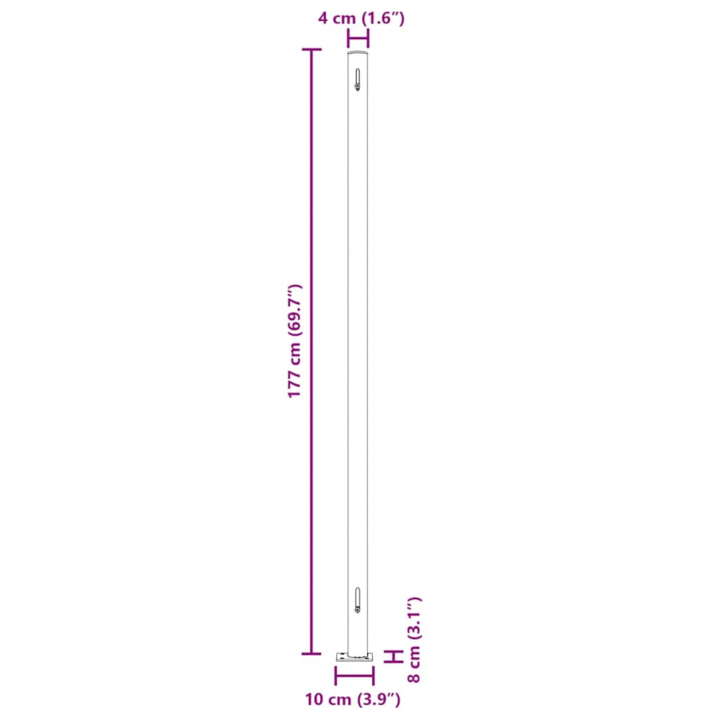 Tenda da Sole Laterale Retrattile per Patio 180x600 cm Rossa