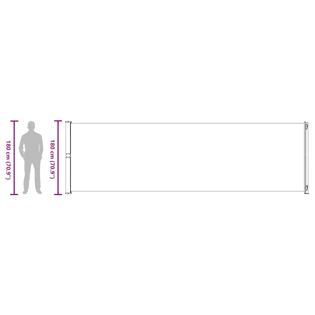 Tenda da Sole Laterale Retrattile per Patio 180x600 cm Rossa
