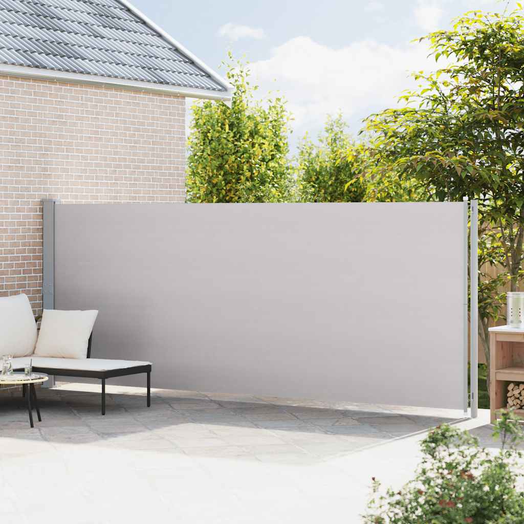 Tenda da Sole Laterale Retrattile per Patio 180x614 cm Grigia