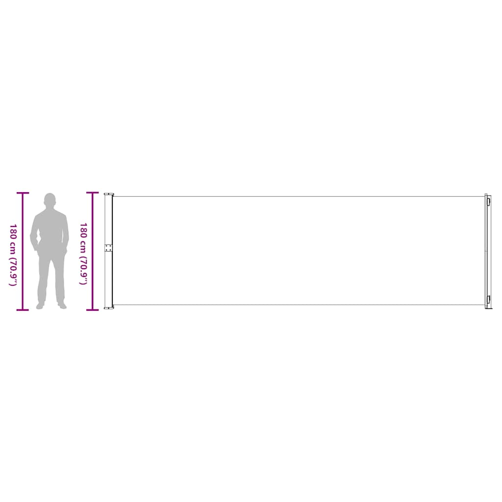 Tenda da Sole Laterale Retrattile per Patio 180x600 cm Marrone