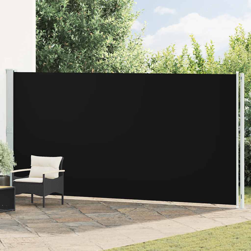 Tenda da Sole Laterale Retrattile per Patio 200x614 cm Nera