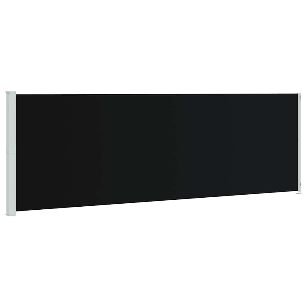 Tenda da Sole Laterale Retrattile per Patio 200x614 cm Nera