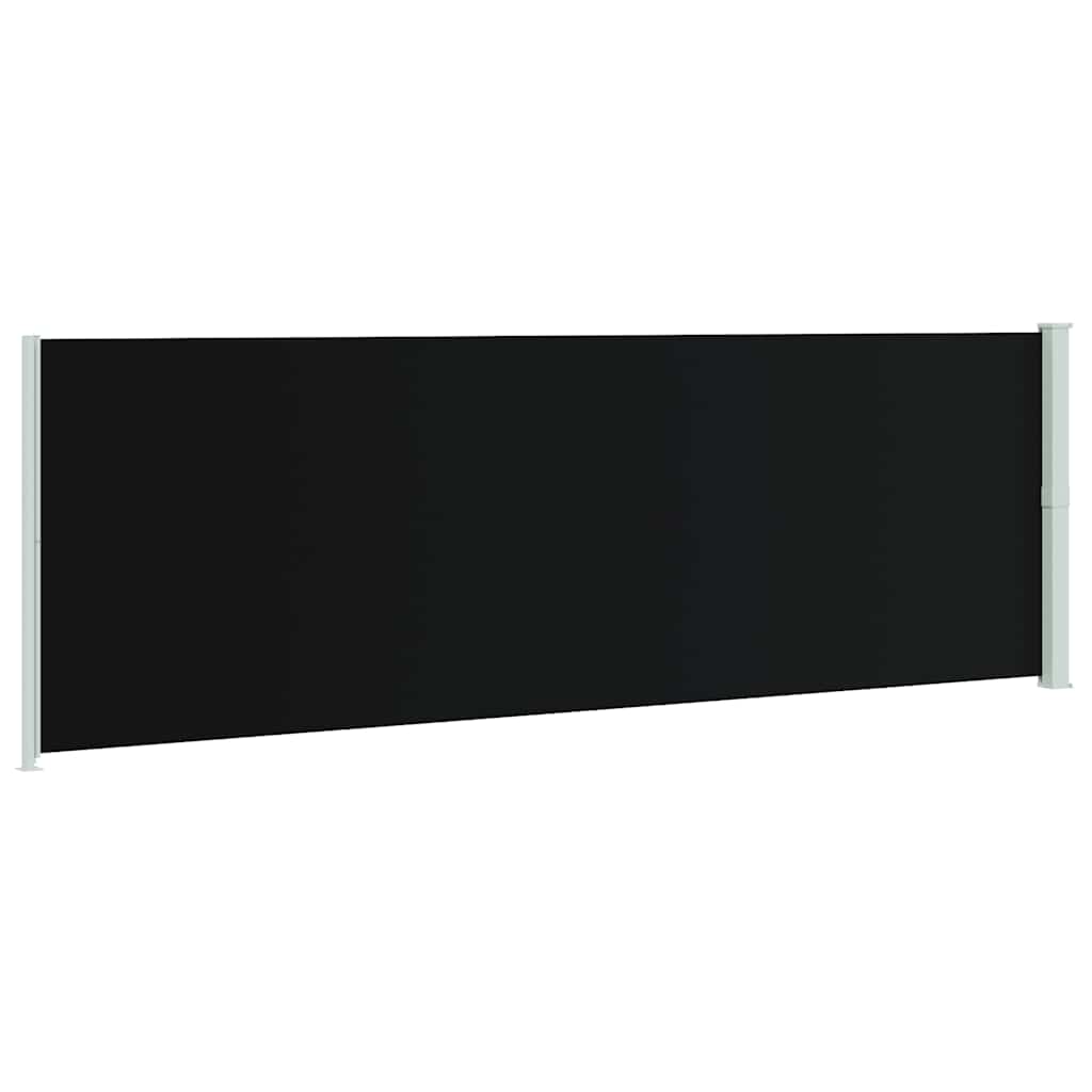 Tenda da Sole Laterale Retrattile per Patio 200x614 cm Nera