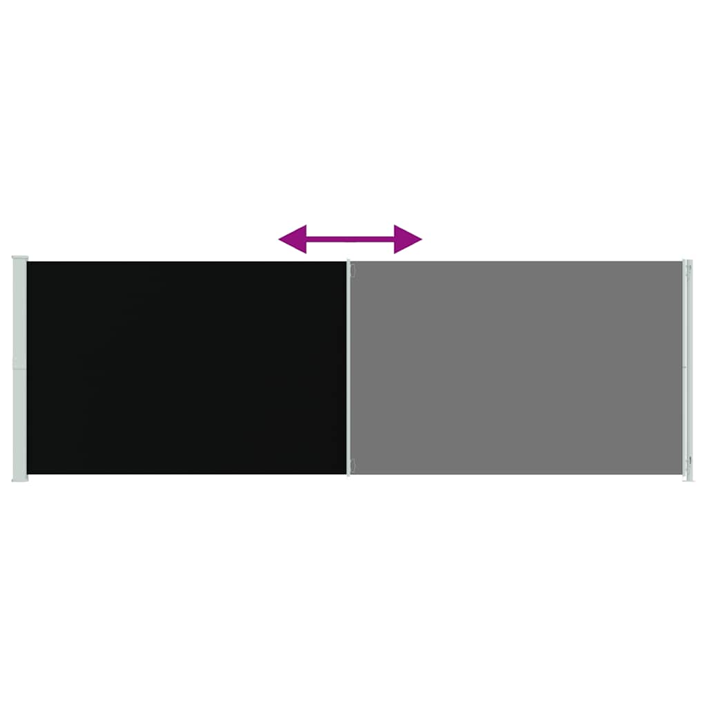 Tenda da Sole Laterale Retrattile per Patio 200x614 cm Nera