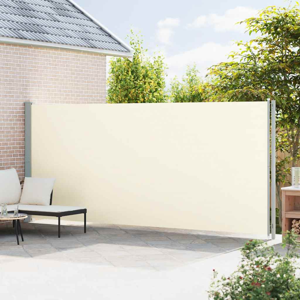 Tenda da Sole Laterale Retrattile per Patio 200x614 cm Crema