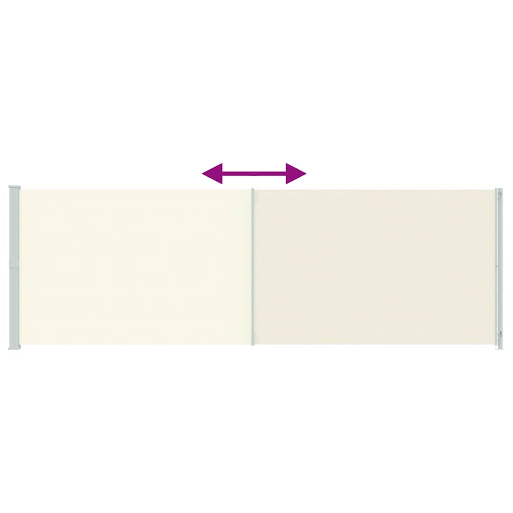 Tenda da Sole Laterale Retrattile per Patio 200x614 cm Crema