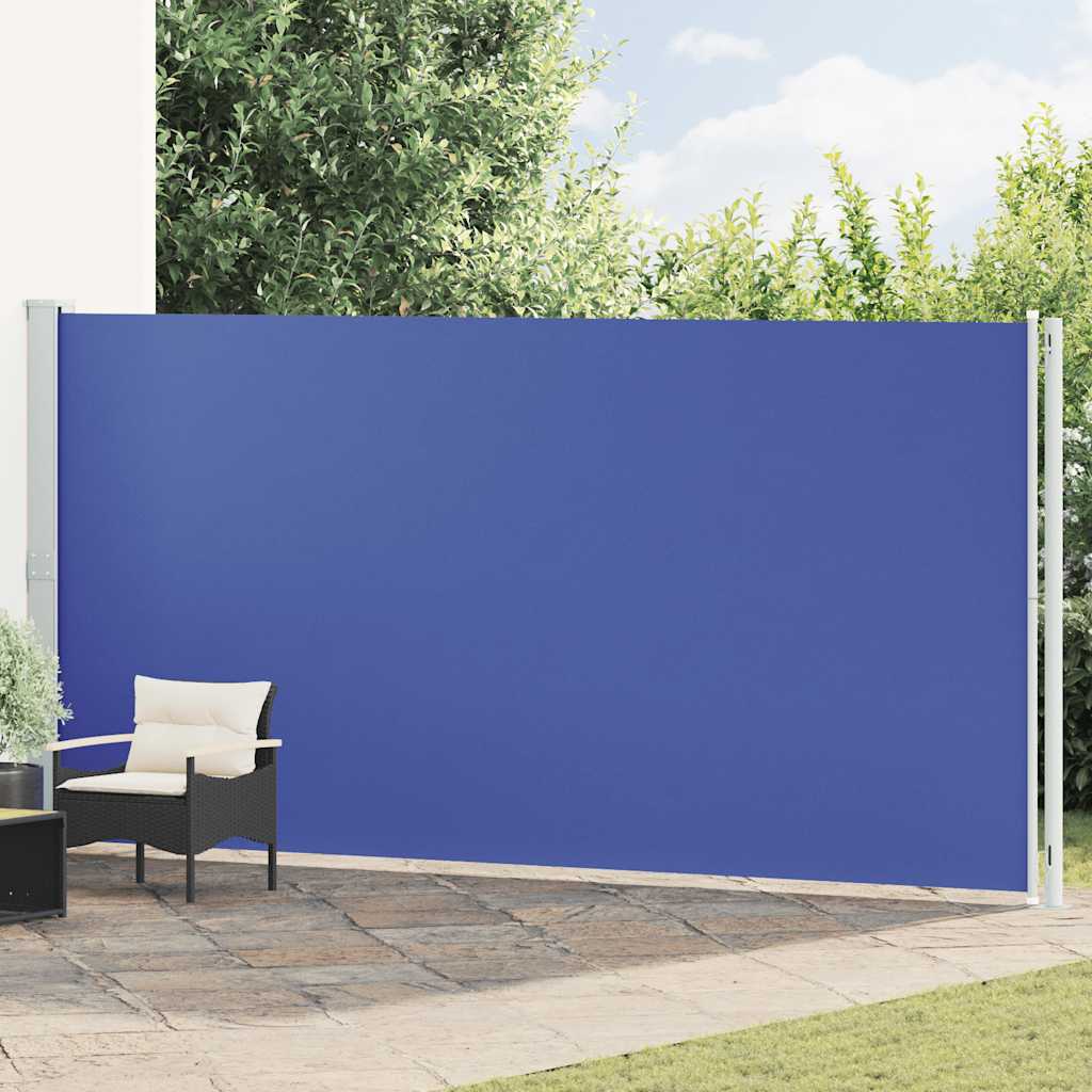 Tenda da Sole Laterale Retrattile per Patio 200x600 cm Blu