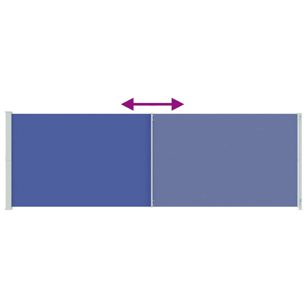 Tenda da Sole Laterale Retrattile per Patio 200x600 cm Blu
