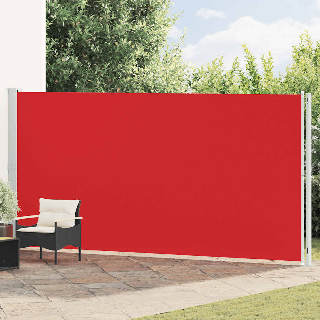 Tenda da Sole Laterale Retrattile per Patio 200x600 cm Rossa