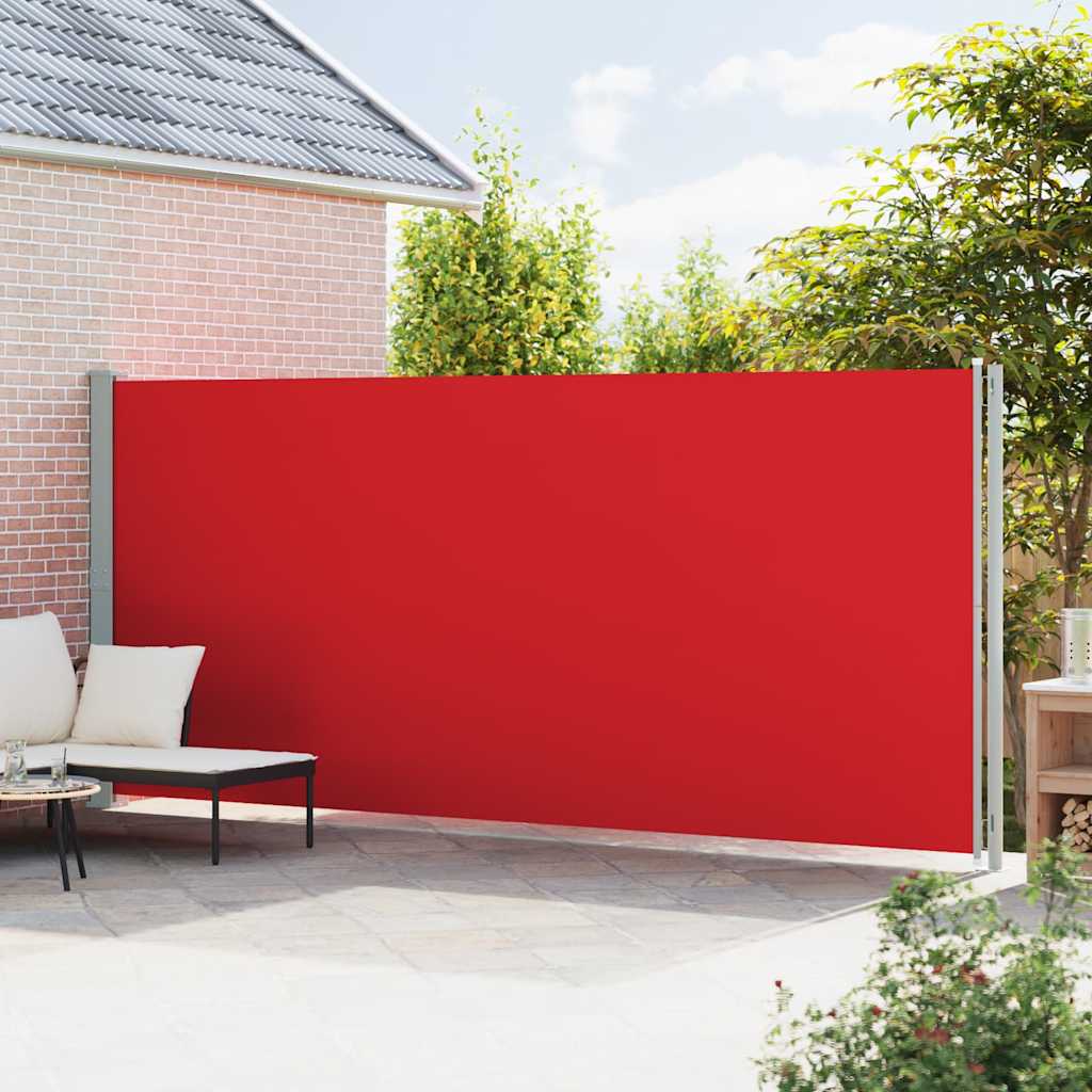 Tenda da Sole Laterale Retrattile per Patio 200x600 cm Rossa