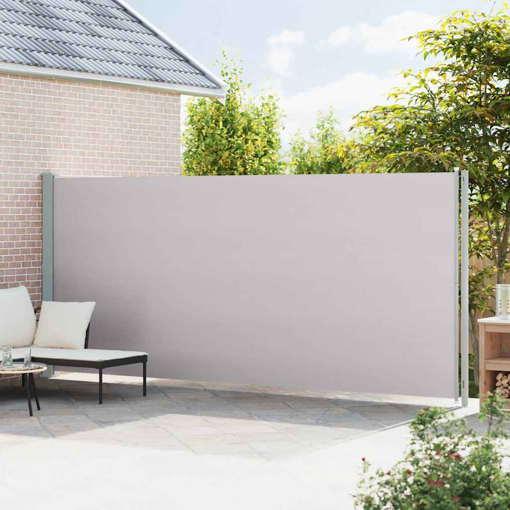 Tenda da Sole Laterale Retrattile per Patio 200x614 cm Grigia