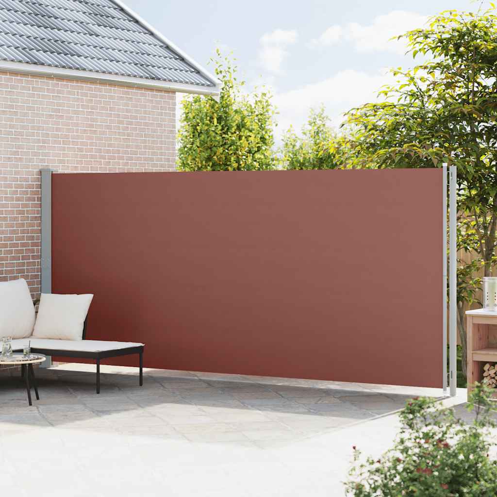 Tenda da Sole Laterale Retrattile per Patio 200x614 cm Marrone
