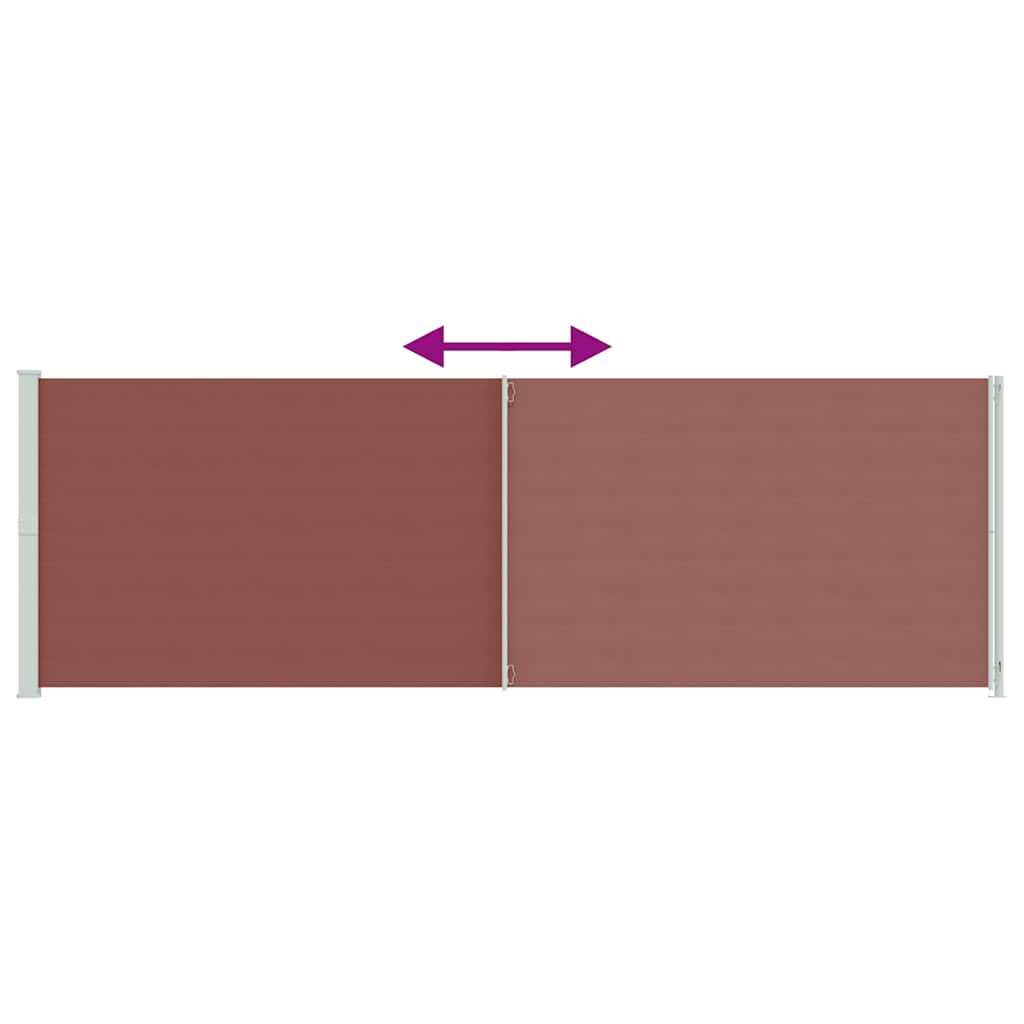 Tenda da Sole Laterale Retrattile per Patio 200x614 cm Marrone
