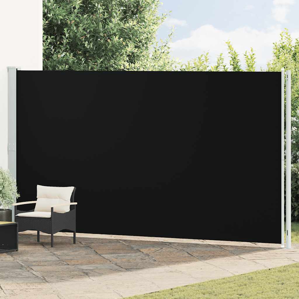 Tenda Laterale Retrattile per Patio 220x614 cm Nera