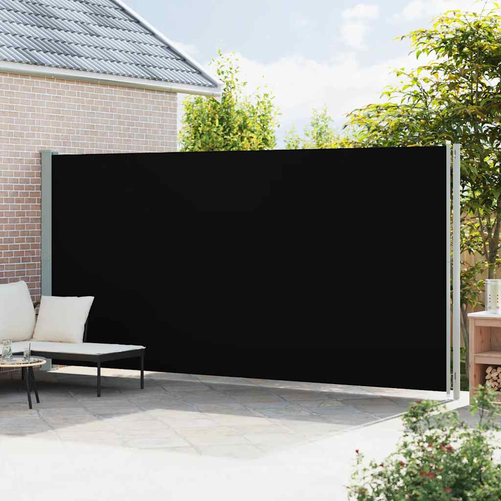 Tenda Laterale Retrattile per Patio 220x614 cm Nera