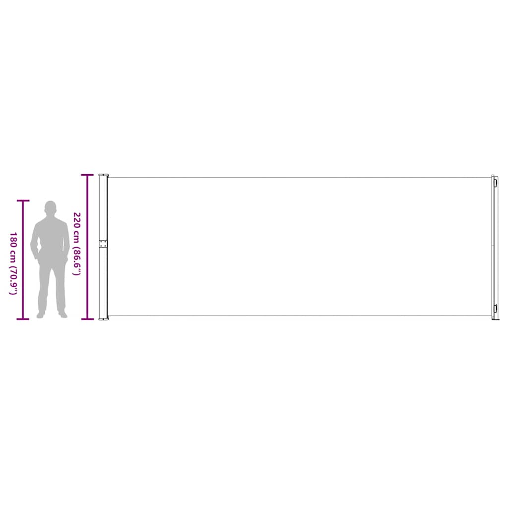 Tenda Laterale Retrattile per Patio 220x614 cm Grigia