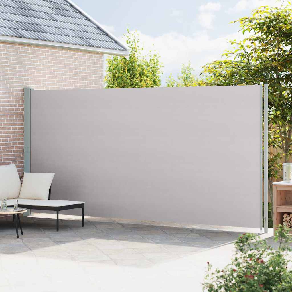 Tenda Laterale Retrattile per Patio 220x614 cm Grigia