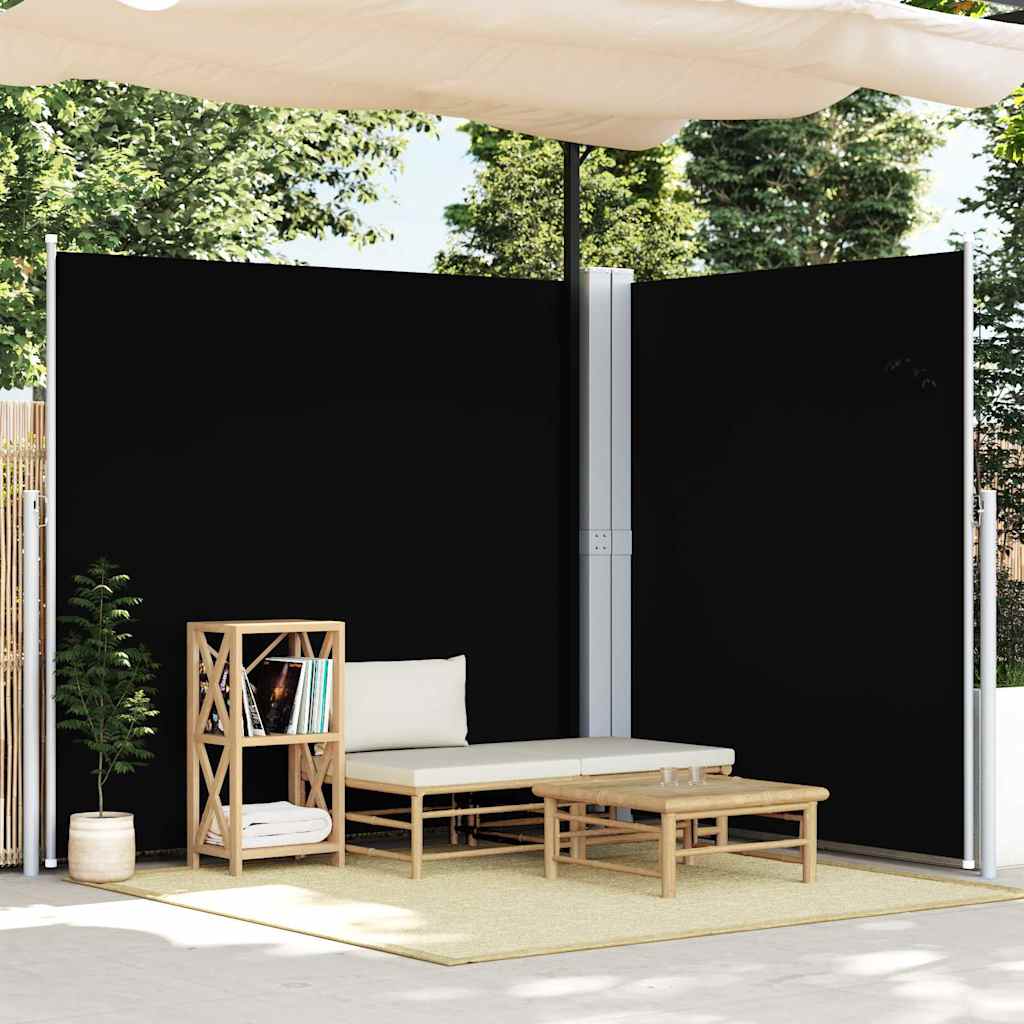 Tenda da Sole Laterale Retrattile Nera 220x600 cm