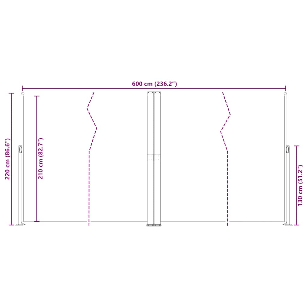 Tenda da Sole Laterale Retrattile Blu 220x600 cm