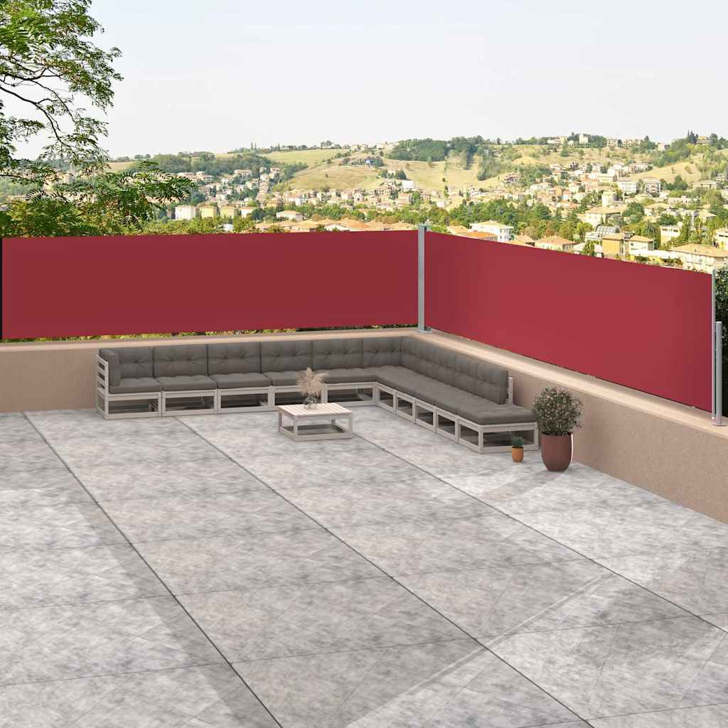 Tenda Laterale Retrattile Rossa 117x1200 cm