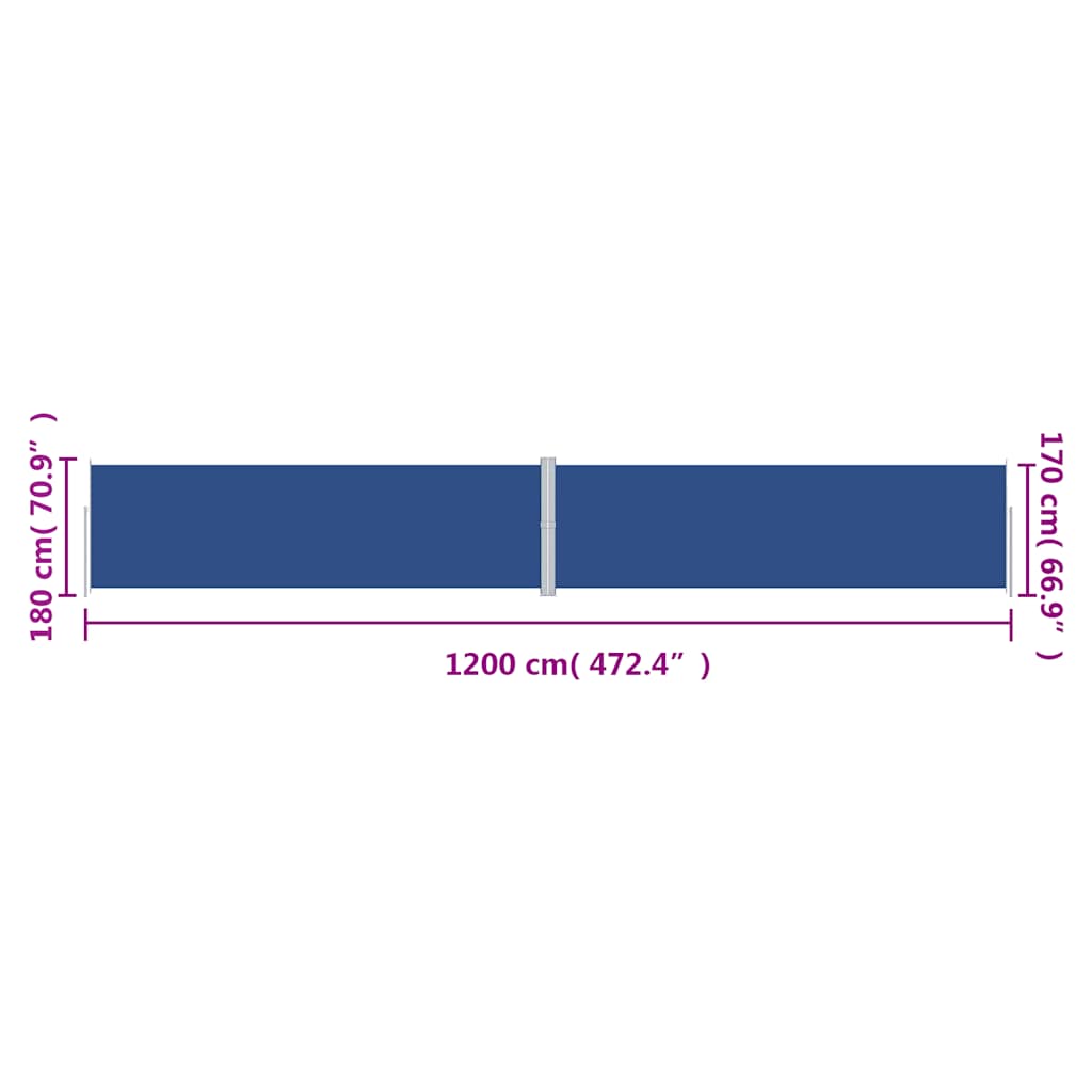 Tenda da Sole Laterale Retrattile Blu 180x1200 cm