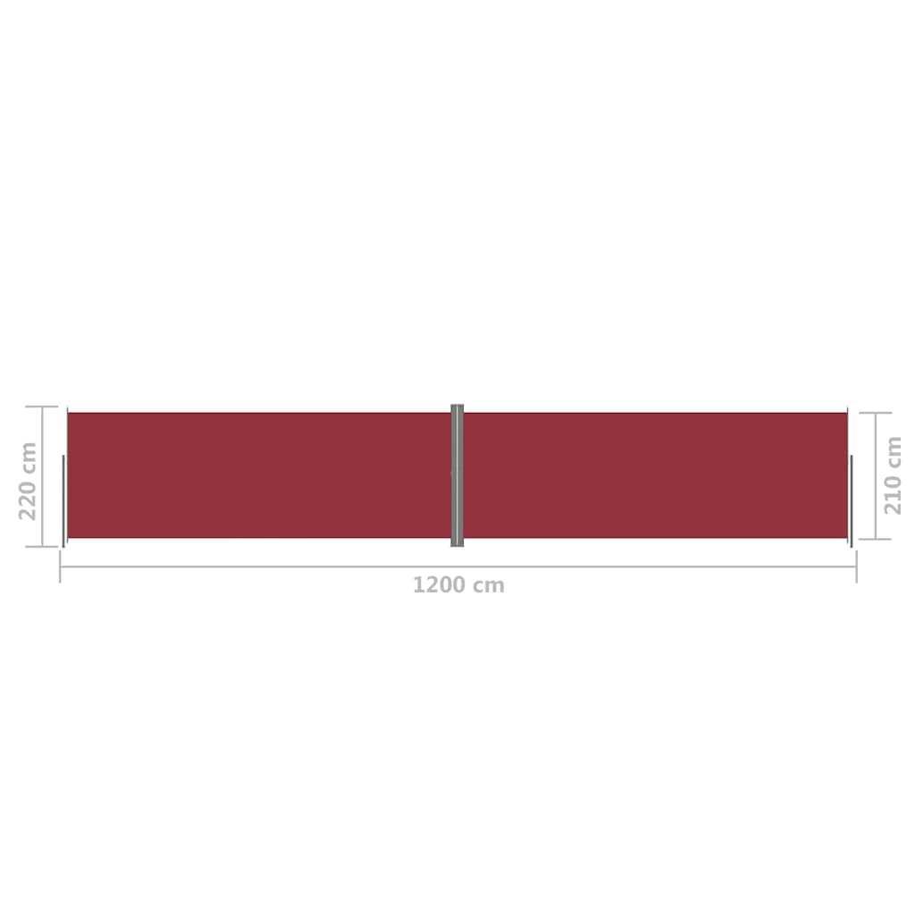 Tenda da Sole Laterale Retrattile Rossa 220x1200 cm