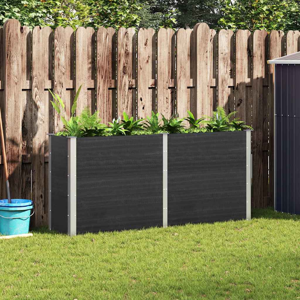 Fioriera Rialzata da Giardino 200x50x91 cm in WPC Grigio