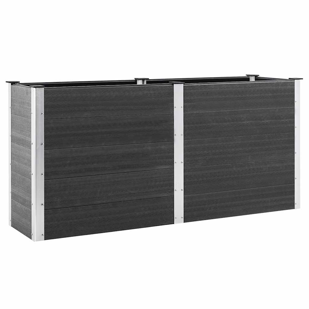 Fioriera Rialzata da Giardino 200x50x91 cm in WPC Grigio