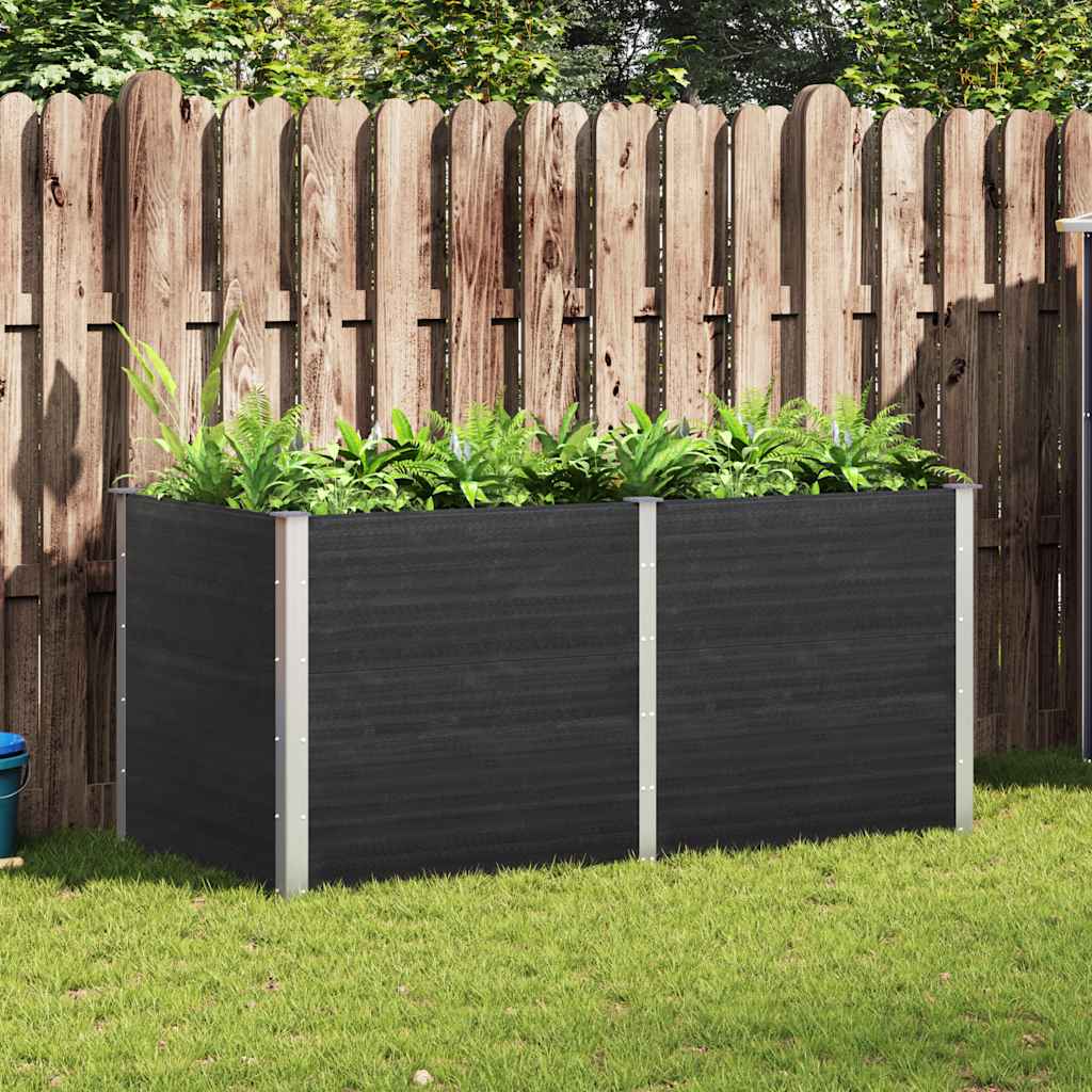 Fioriera Rialzata da Giardino 200x100x91 cm in WPC Grigio