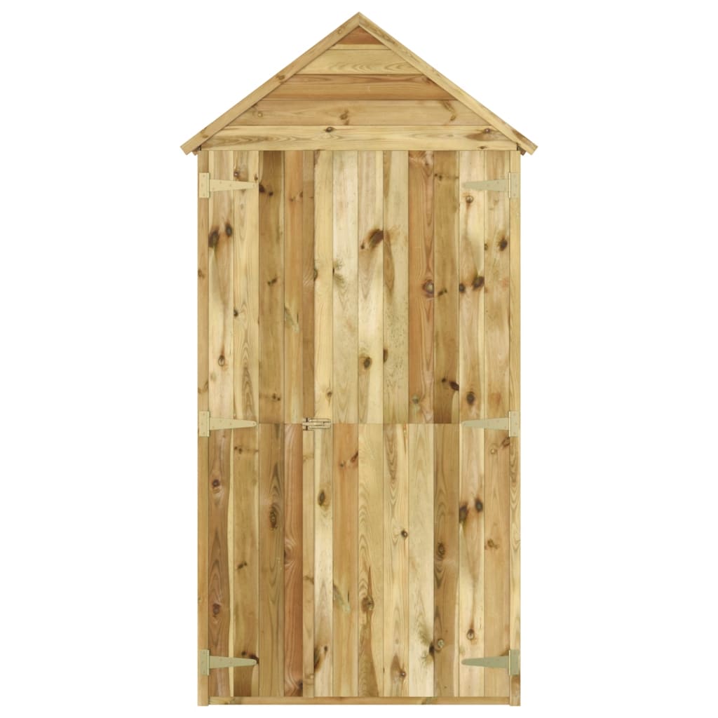 Capanno Giardino Attrezzi 107x37x220cm Pino Massello Impregnato