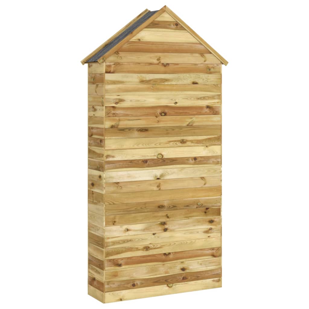 Capanno Giardino Attrezzi 107x37x220cm Pino Massello Impregnato
