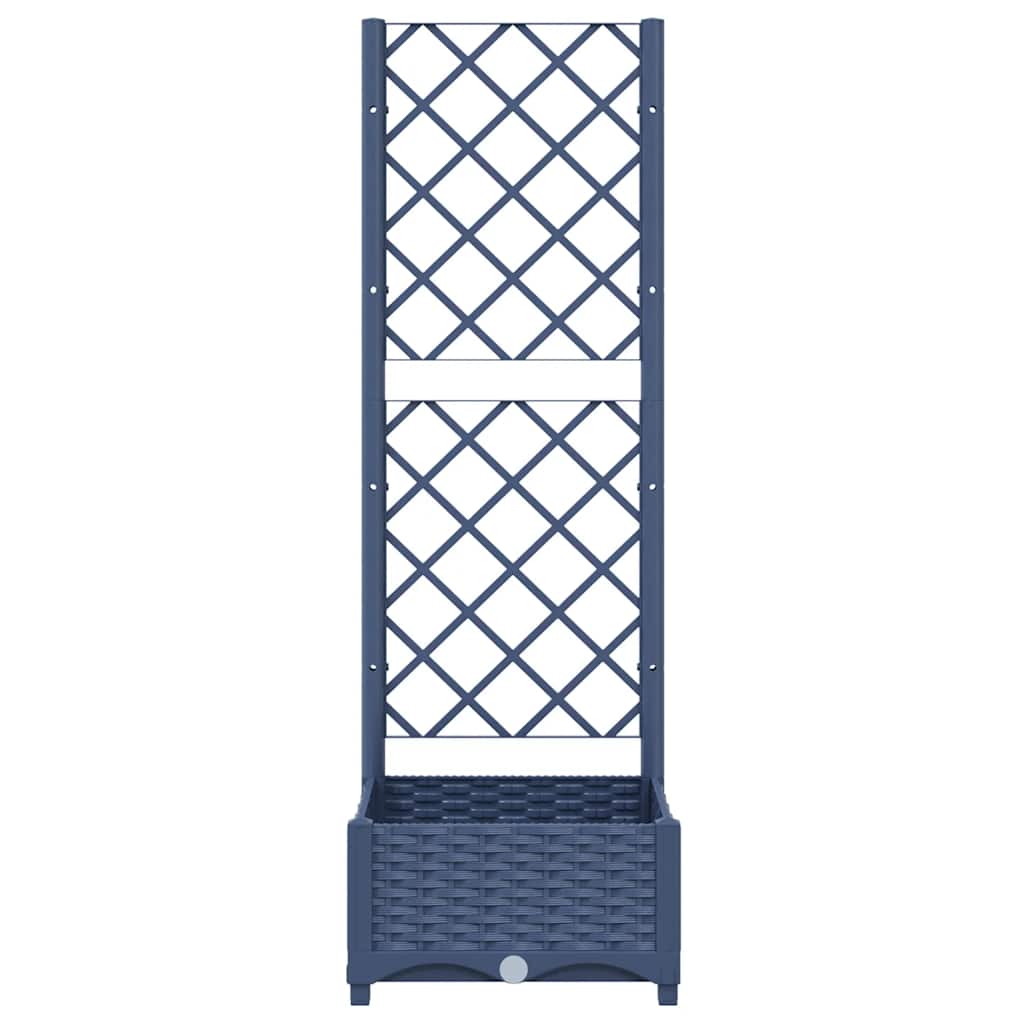 Fioriera da giardino con traliccio blu grigio 40x40x121,5 cm PP
