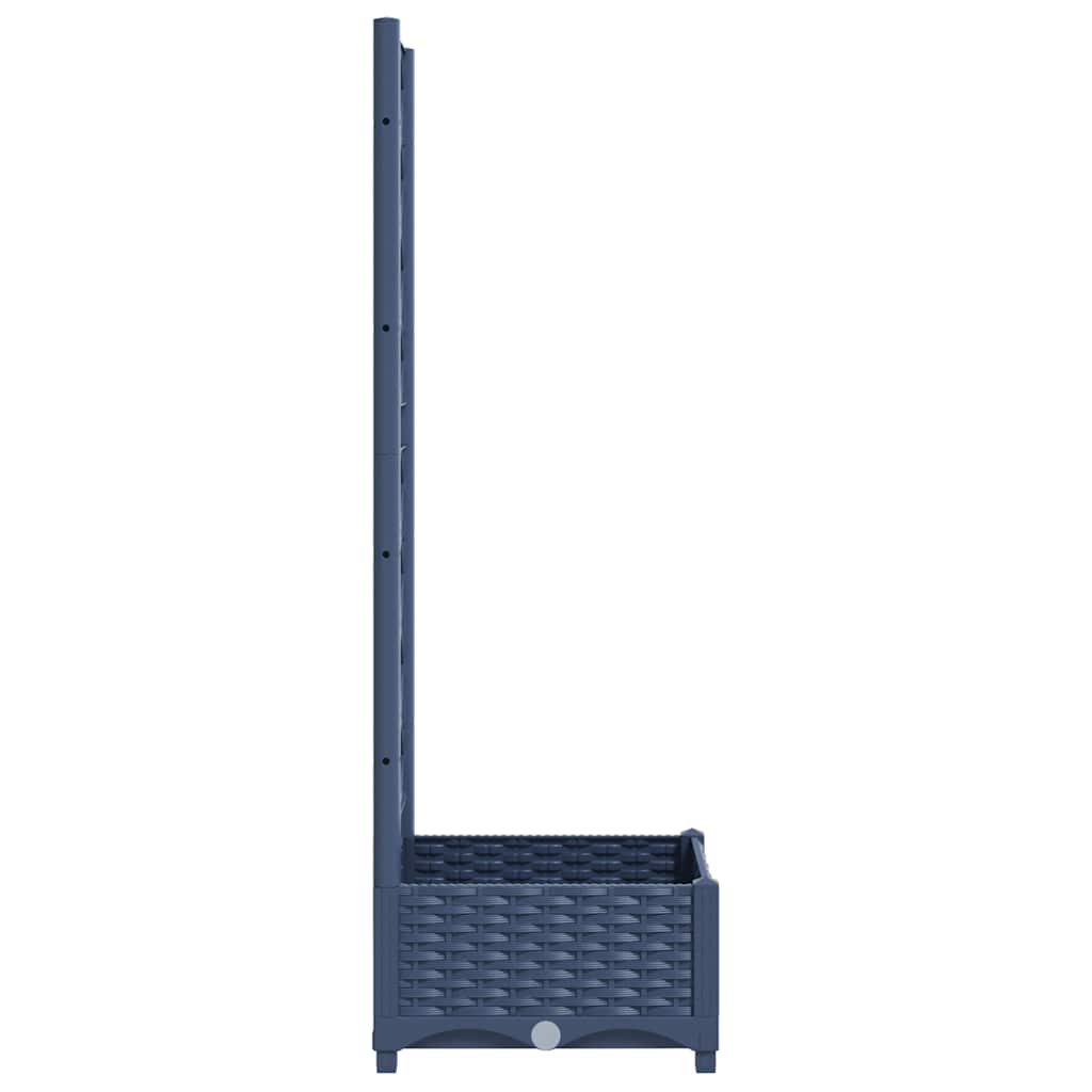 Fioriera da giardino con traliccio blu grigio 40x40x121,5 cm PP