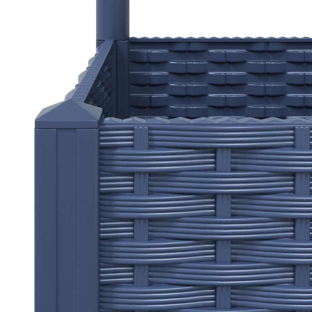 Fioriera da giardino con traliccio blu grigio 40x40x121,5 cm PP