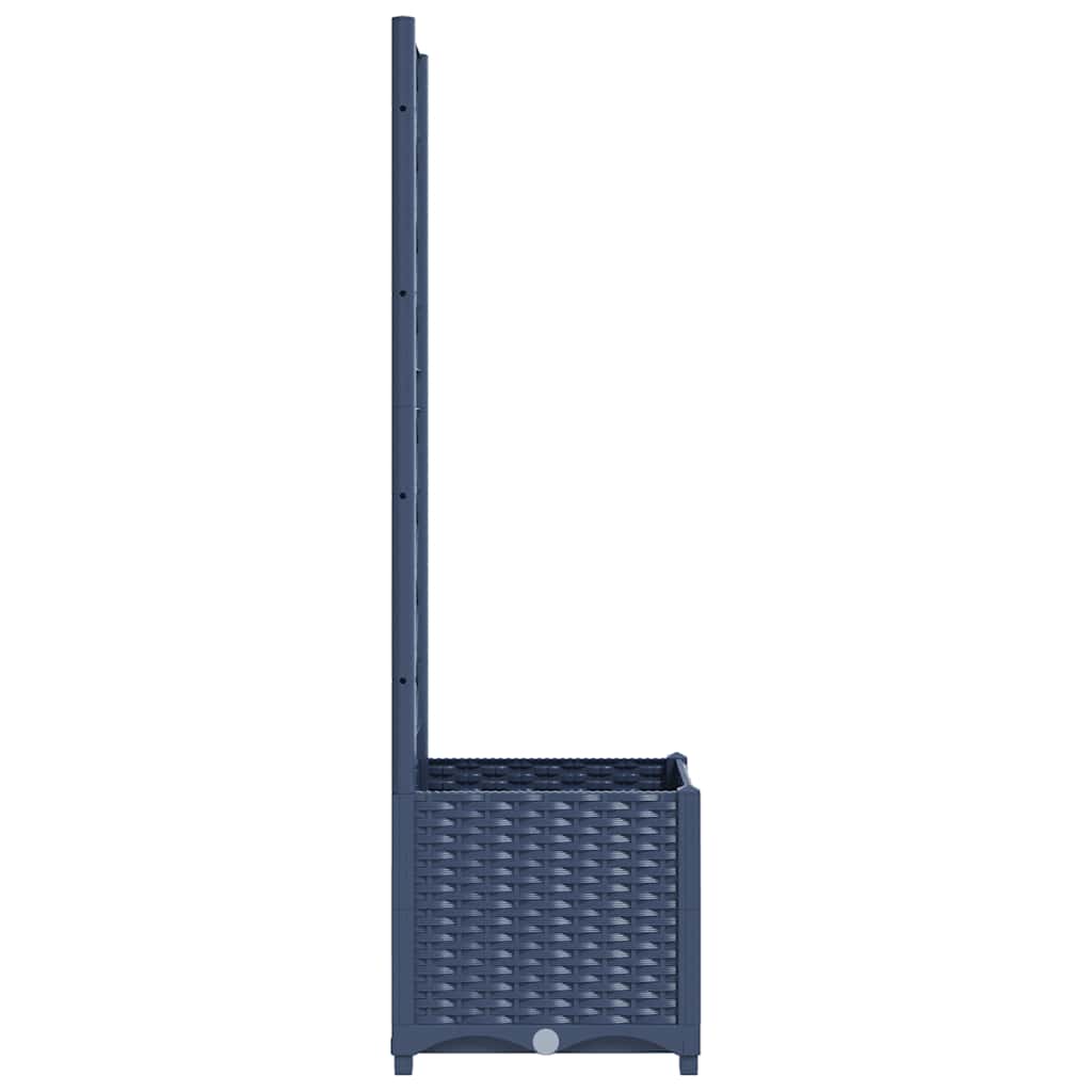 Fioriera da giardino con traliccio blu grigio 40x40x136 cm PP