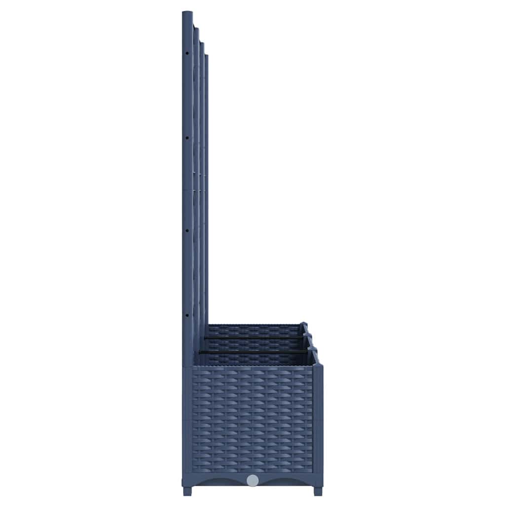 Fioriera da Giardino con Graticcio Grigio Blu 120x40x136 cm PP