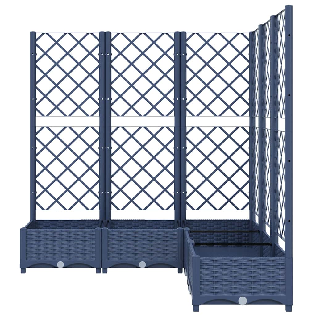 Fioriera Giardino e Graticcio Grigio Blu 120x120x121,5 cm PP