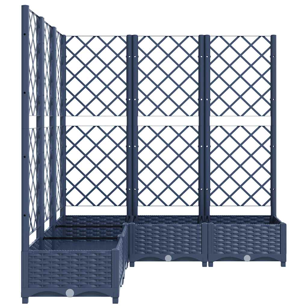 Fioriera Giardino e Graticcio Grigio Blu 120x120x121,5 cm PP